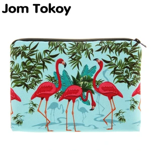 Футляр для косметики Jom Tokoy, с 3D-принтом фламинго, для женщин, органайзер для макияжа, чехол-карандаш