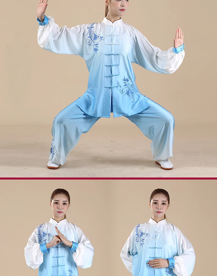 3 шт. Китайская одежда Tai chi taiji костюм Ушу демонстрационная форма для кунгфу вышивка для женщин девочек дети взрослые женщины