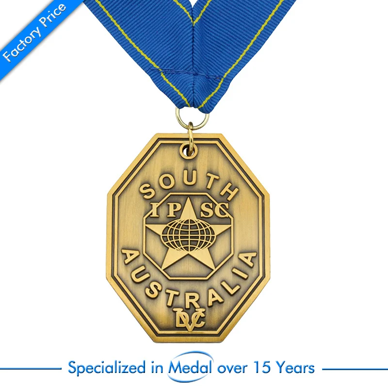 

custom antique bronze medals cheap Commemorative medal with blue ribbons high quality custom made antique metal medals