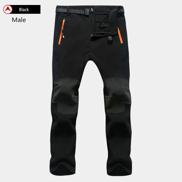 Outdoor men's and women's windproof waterproof winter thickening thermal lovers' soft shell climbing cardigan pants | Спорт и