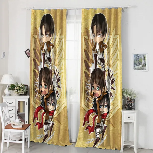 Украшение для дома атака на Титанов Аниме Эрен Микаса ривайл 120*200 см Ткань из