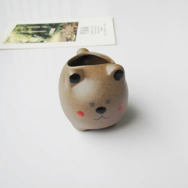 Cartoon Cute Bear Succulent Flower Pots Hot Sale Mini Planter Bonsai Decor Balcony Small Garden Wall Planter Desktop Office Home - Цвет: shy bear brown