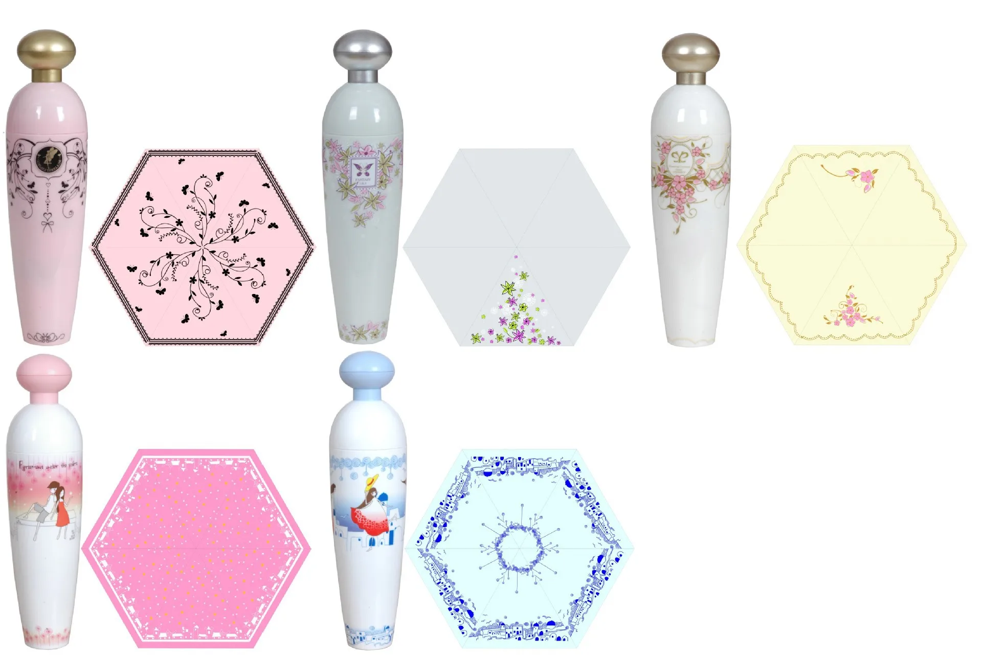 Модные прочные милые креативные складные флаконы для духов женские зонты с УФ