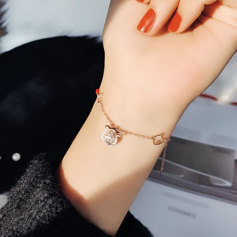 Браслет YUN RUO женский из нержавеющей стали розовое золото | Украшения и аксессуары