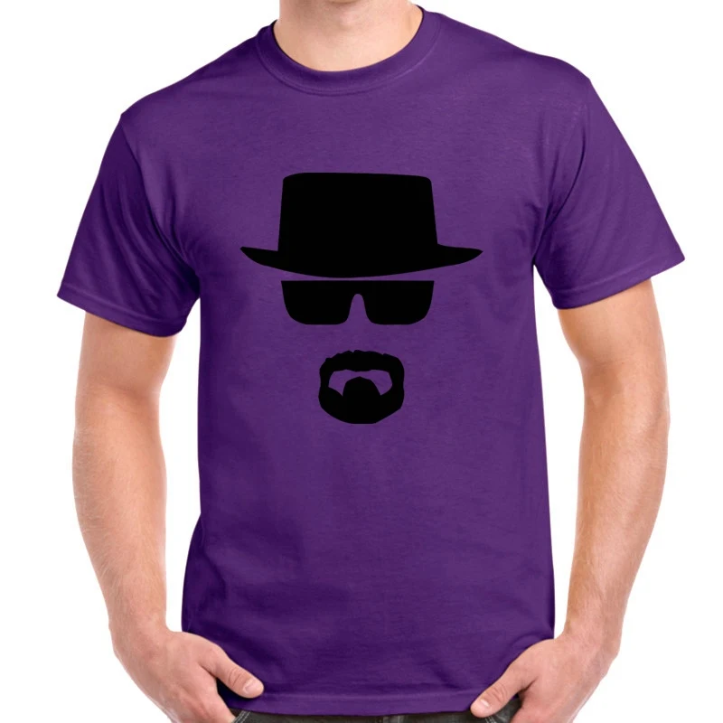 Purple BLWHSA Breaking Bad Heisenberg, забавная Мужская футболка, высокое качество, хлопок, Круглый ворот, короткий рукав, модные, с принтом, мужские футболки - Цвет: Purple