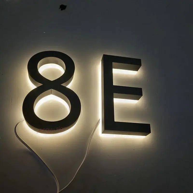 

Пользовательские 3D водонепроницаемые светодиодные подсветки из нержавеющей стали, цифровые вывески, индивидуальные светодиодные буквы