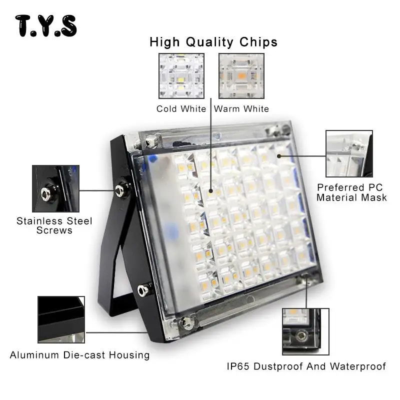 Waterproof LED Flood light 220V 50W 30W 10W Floodlight With Motion Spotlight Sensor Outdoor Lighting Projector Reflector Lamp |