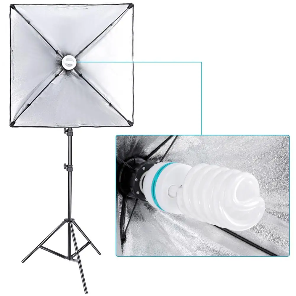 Neewer 350W 5500K софтбокс для фотостудии комплект освещения: 24x24 дюйма Диффузор 85W