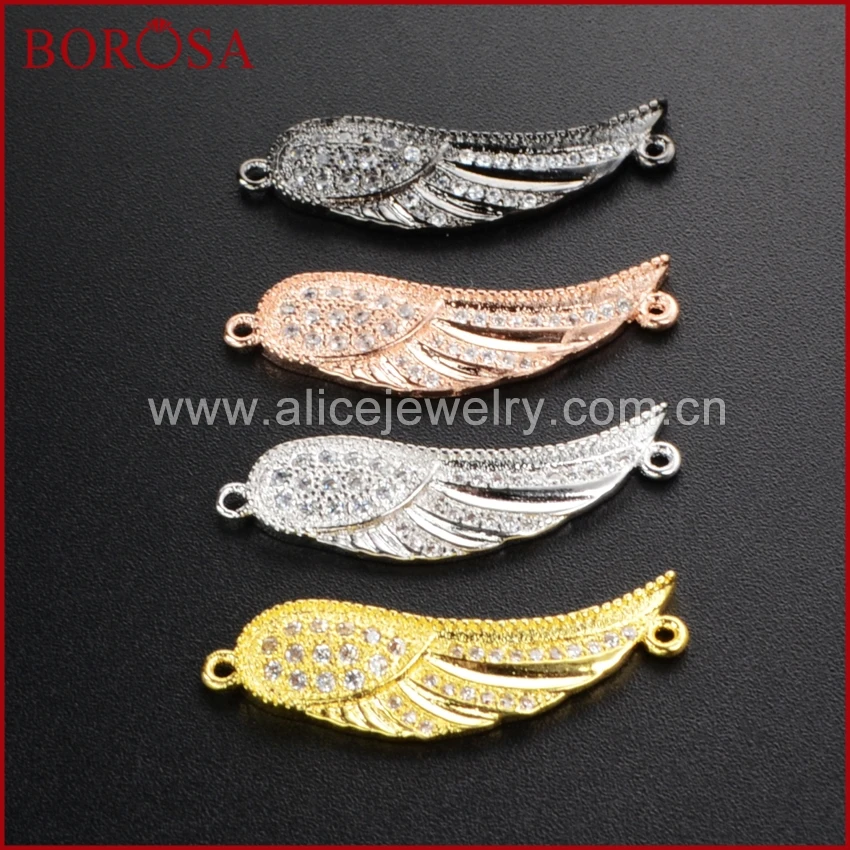 Кубический цирконий BOROSA медный кристалл соединитель крыла ангела WX032 | Украшения