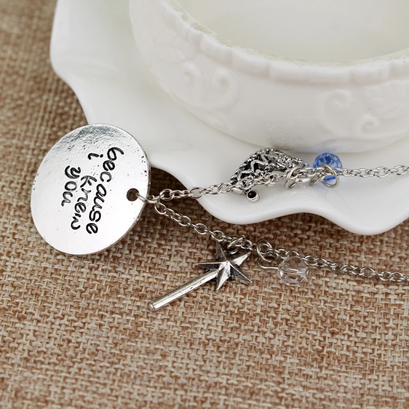 &quotЯ был изменен навсегда потому что я знал тебя&quot хрустальные бусы кулон сплав