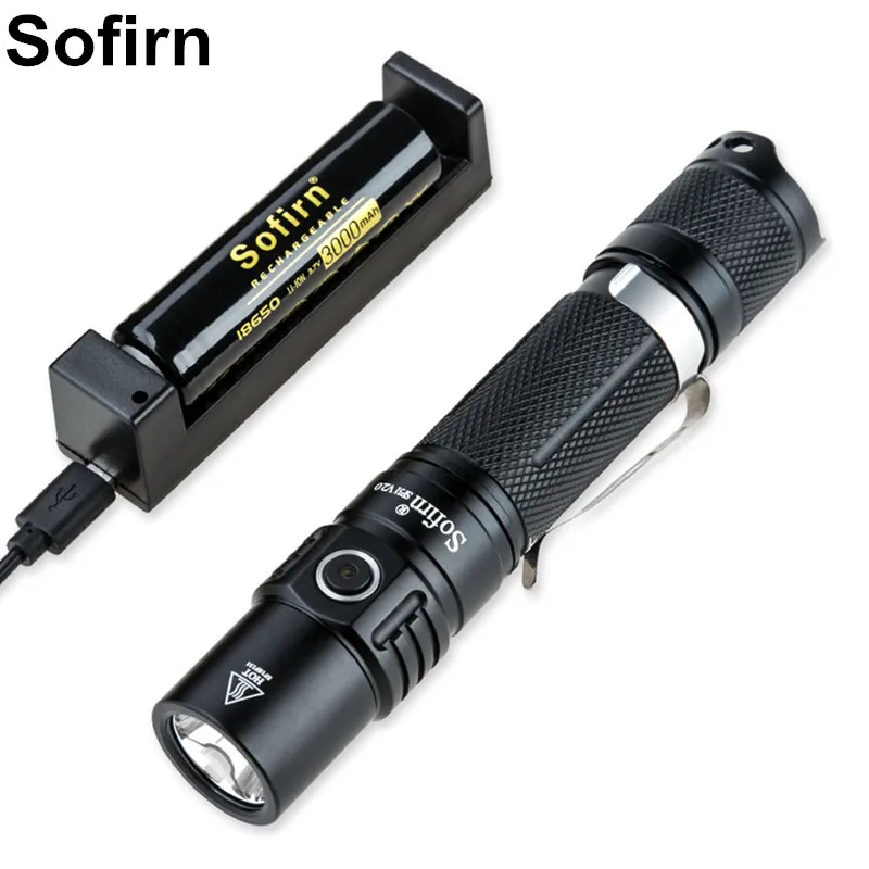 Lanterna de Alta Luz da Tocha Sofirn Lanterna 1200lm 18650 Xpl-hi Lâmpada Tática Potência 5300-5700k Sp31 V2.0 Led