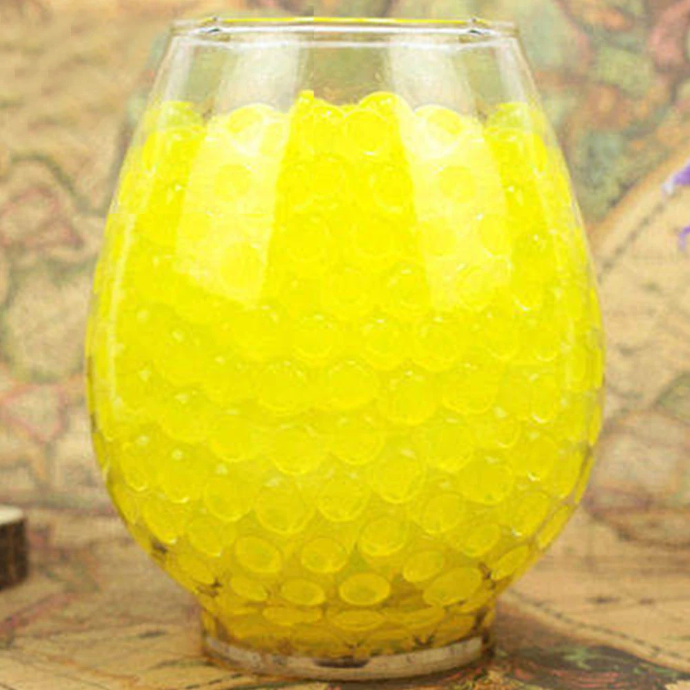 Yellow 1000 шт фиолетовые разноцветные водяные растения цветок желе кристалл почвы грязь вода жемчуг ваза почвы гель бусины шарики украшение - Цвет: Yellow