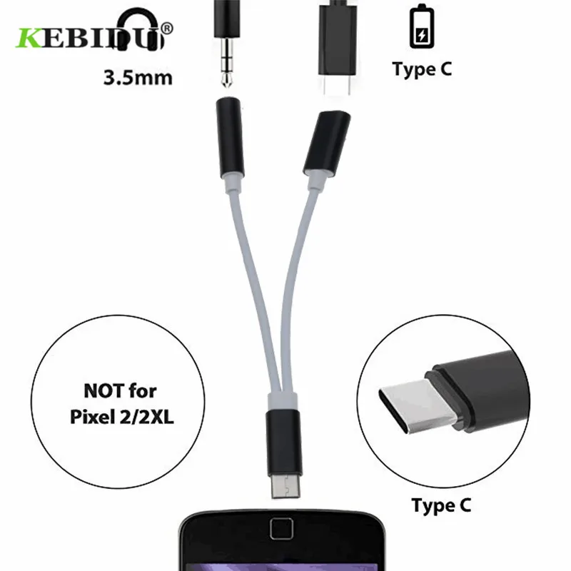 Kebidumei мини usb type-C аудио адаптер для зарядки 3,5 мм разъем для наушников type C Мужской и женский с зарядным преобразователем для Xiaomi