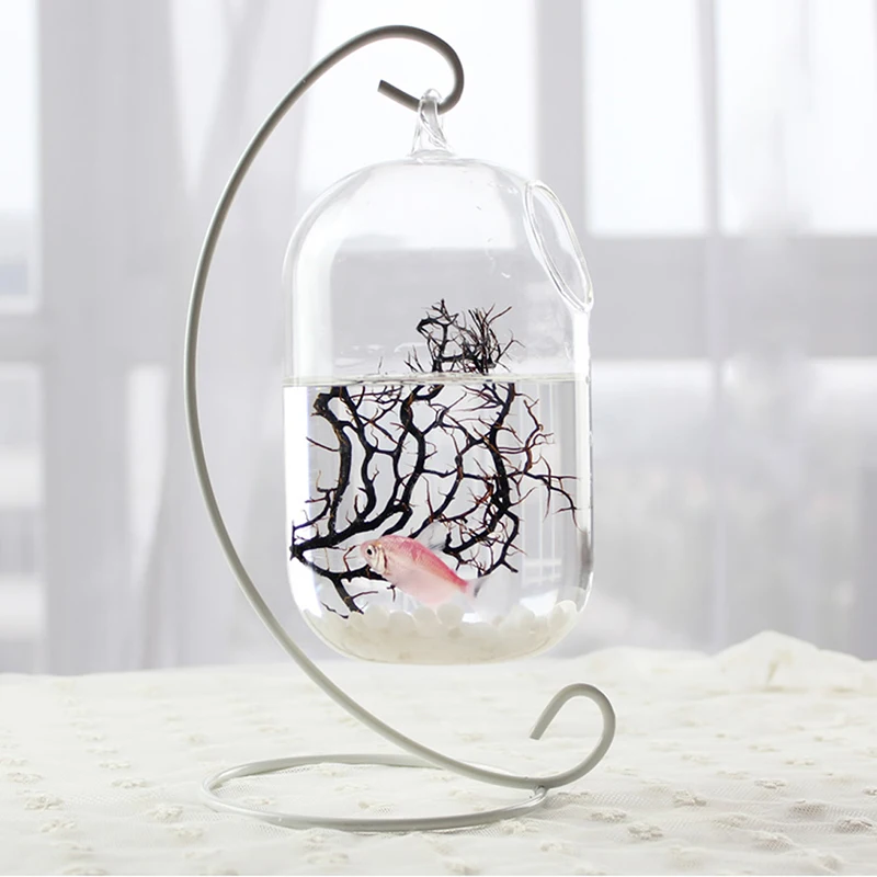Подвесная стеклянная подставка для вазы с цветами держатель террариума микро