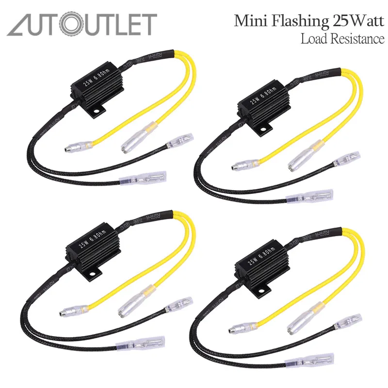 AUTOUTLET 4 шт. Сопротивление нагрузке 25 Вт 6 8 Ом светодиодный резистор мощности