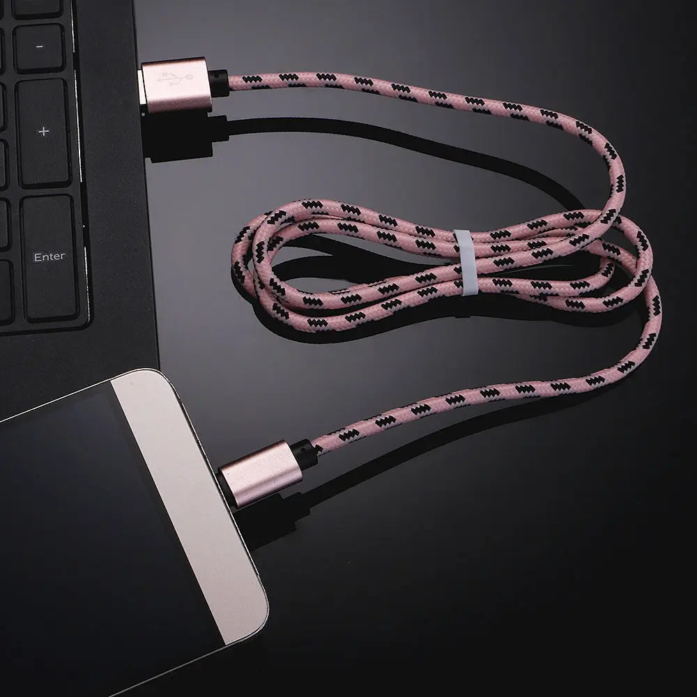 100 шт./партия 3 фута Плетеный Micro USB кабель для быстрой зарядки Тип C синхронизации