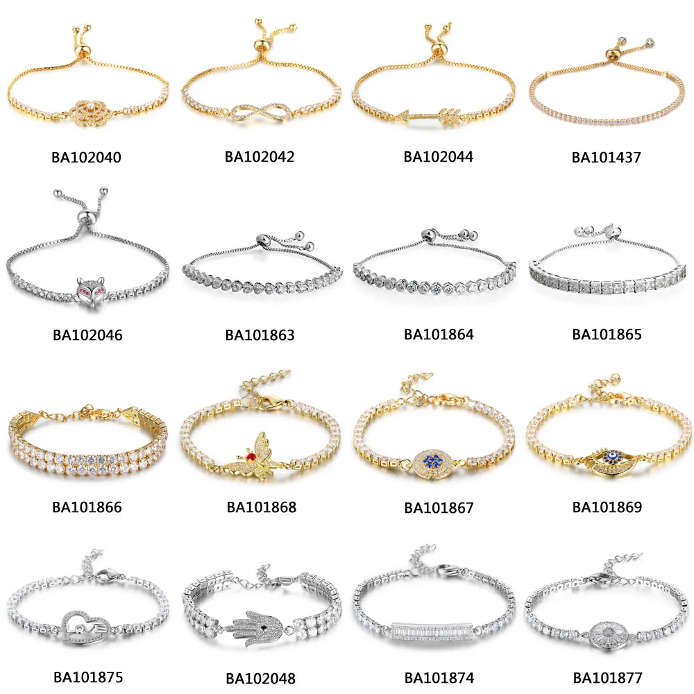 Ручной браслет-амулет Фатимы для женщин 2 мм кубический цирконий серебряный цвет