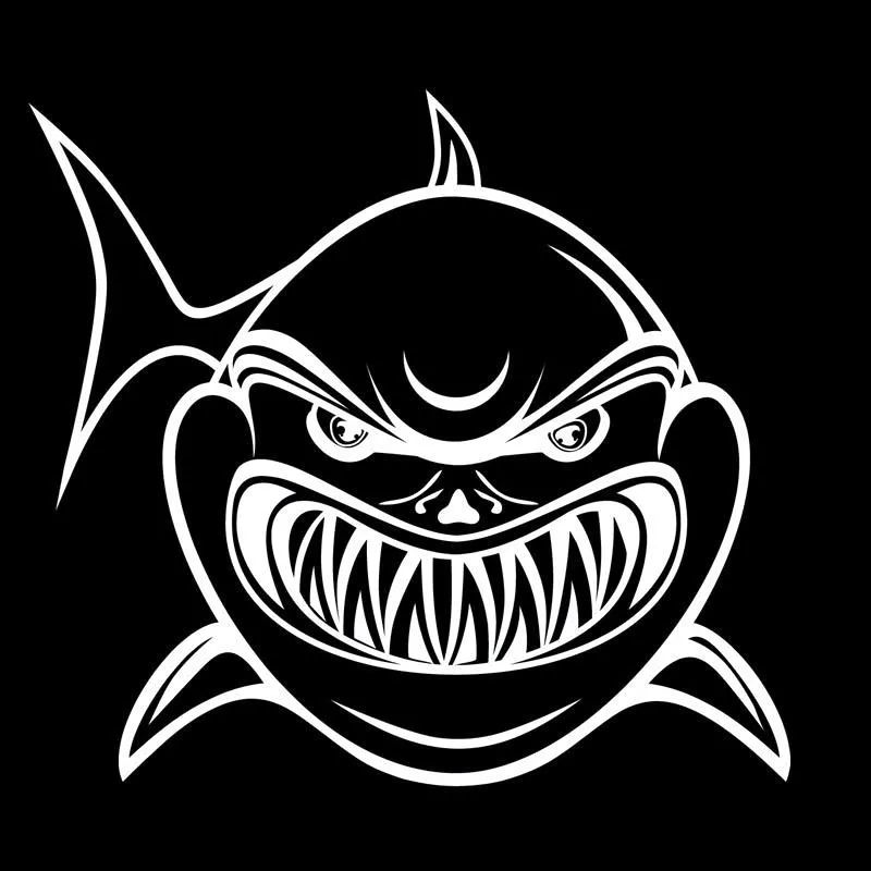 

16.2*15CM Fashion Classic Shark Car Sticker Personality Funny Animal Decorative Decal Car Accessories C6-1091