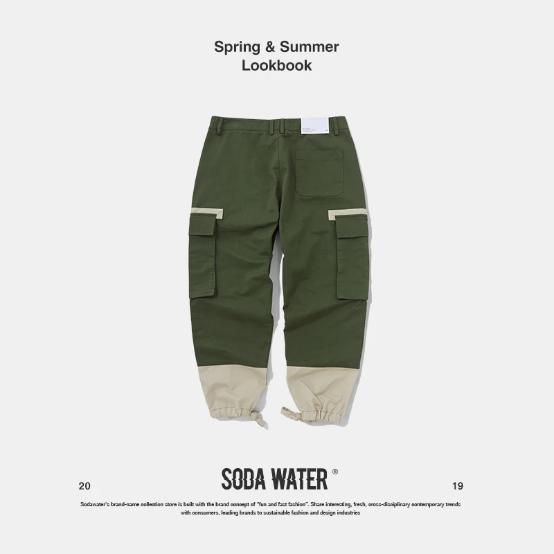 Штаны шаровары SODA WATER модные уличные штаны в стиле панк хип хоп повседневные