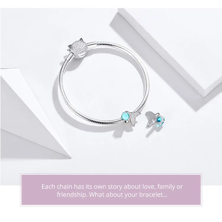 Браслет Pandora, серебро 925,, CZ, птица, хвост русалки, звезда, амулеты, клевер, поцелуй, зажим, розовое сердце, бусины для изготовления ювелирных изделий