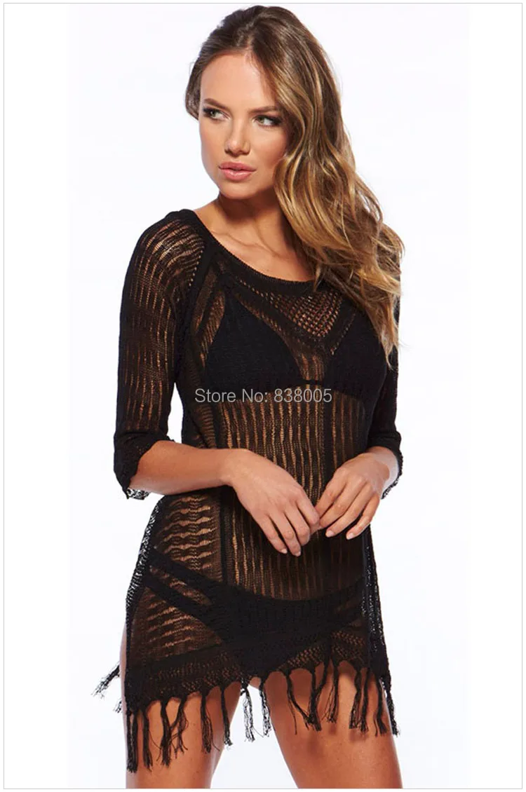 Сексуальный see бесплатной через пляж платье лето свободного покроя на открытом