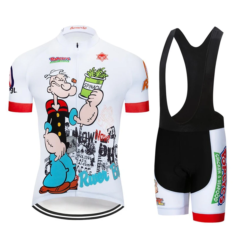 Попей Велоспорт Джерси Для мужчин короткий рукав Велосипедная форма Maillot