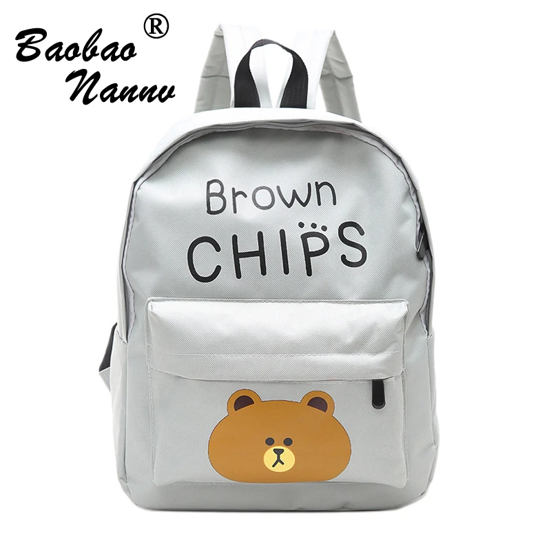 Рюкзак с милым медведем для женщин молодежные модные холщовые ранцы девочек