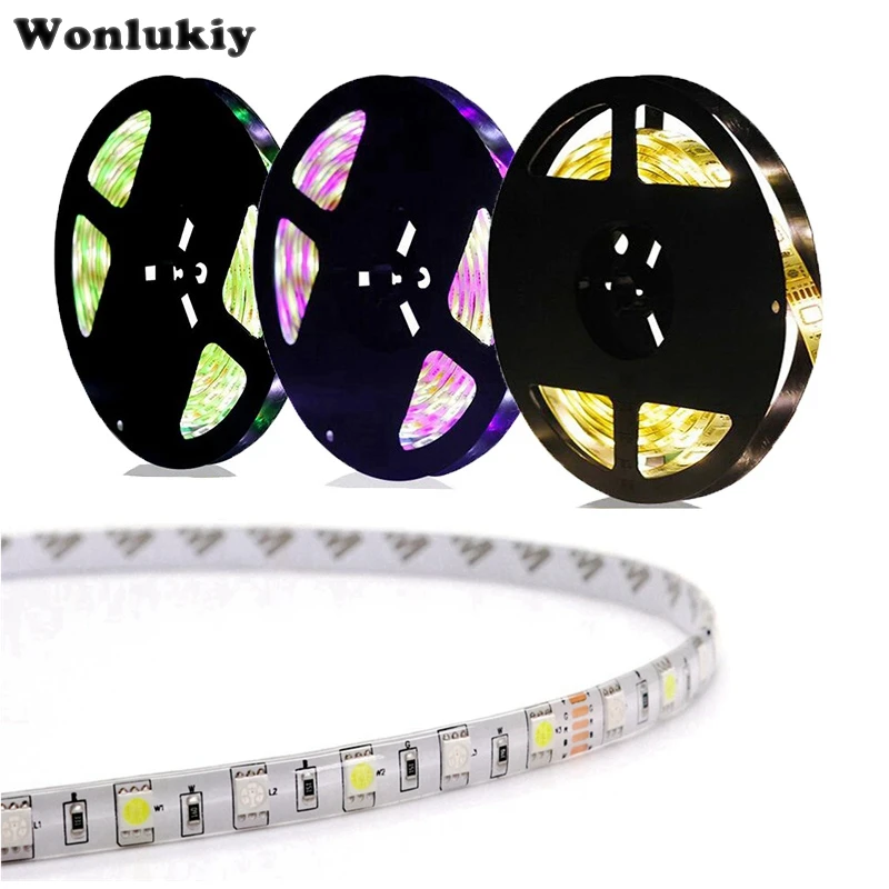 DC12V SMD5050 RGB + белый теплый гибкий Светодиодные ленты IP20 IP65 гирлянда светодиодная