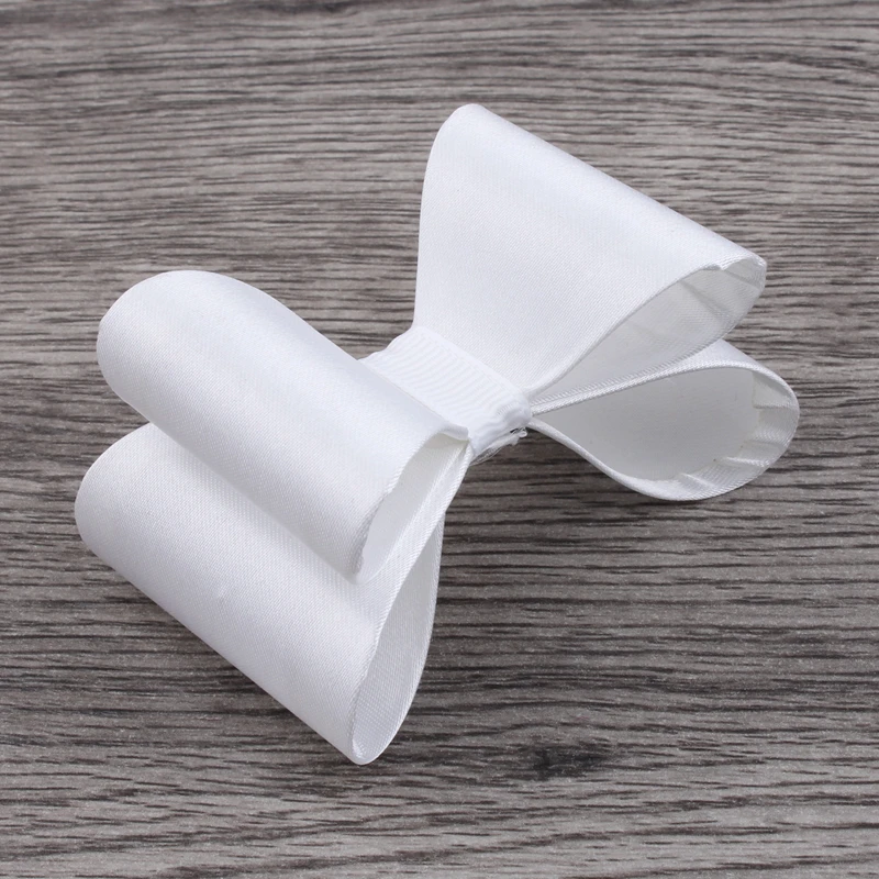 

120pcs/lot 3.2" 16colors Newborn Luxe Kids Bows For Headbands/Hair Clips Super Hard PVC Satin Bow For Kids Girl Hair Accessories