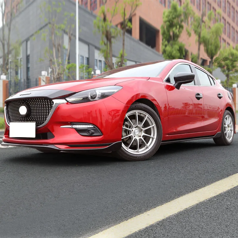 Для Mazda 3 Axela sedan- Передний Комплект кузова ПУ бампер спойлер и боковые юбки расширитель сплиттер Плесень Автомобильный Стайлинг