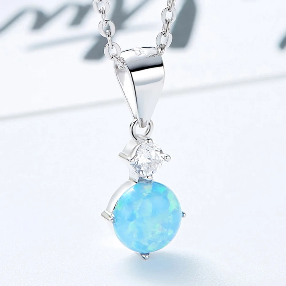 CDE серебро 925 ювелирные изделия опал ожерелье Parrure Bijoux Femme кулон для девушки милые