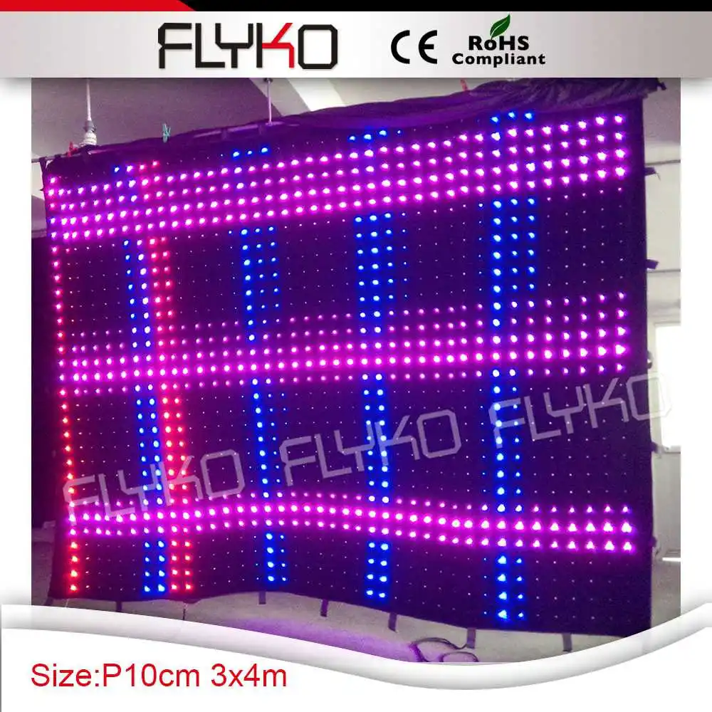 RGB 3 в 1 цветной видео программируемый тканевый занавес мягкий портативный DJ DMX