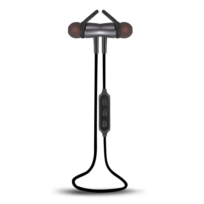 Стерео металлические Bluetooth наушники спортивные беспроводные гарнитура Hands free для