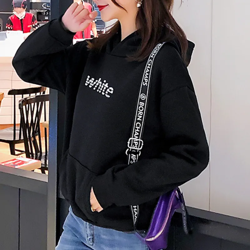 Толстовки женские с капюшоном зимний пуловер Плюс Размеры XXL толстовки Для