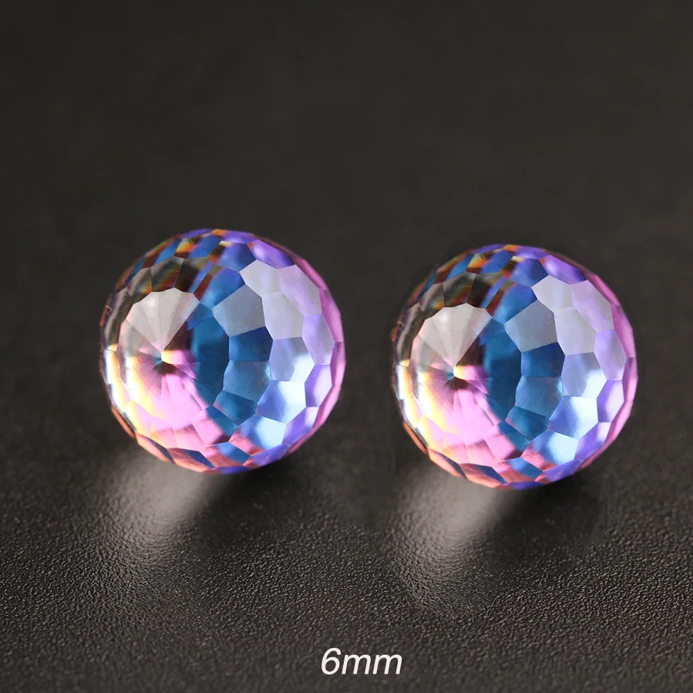 multicolor 6mm 925 пробы серебряные серьги-гвоздики с австрийскими кристаллами для женщин, радужная серьга с камнем-талисманом, подарок, ювелирное изделие - Окраска металла: multicolor 6mm