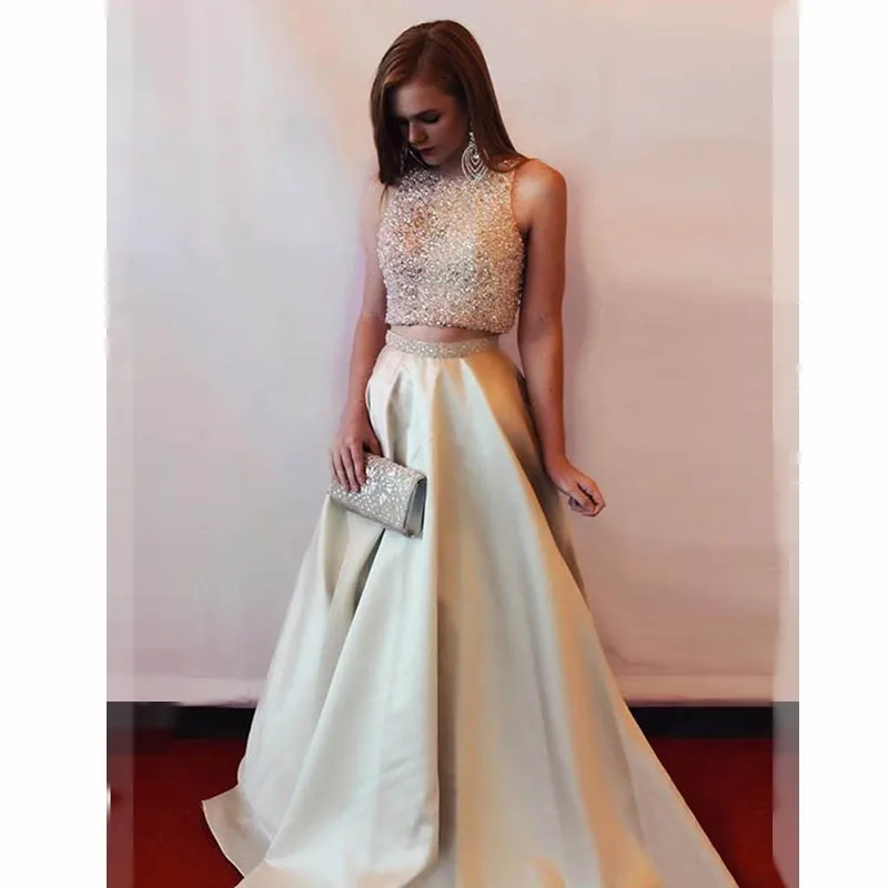 Вечерние платья а силуэта платье из двух частей Формальное вечернее атласное с