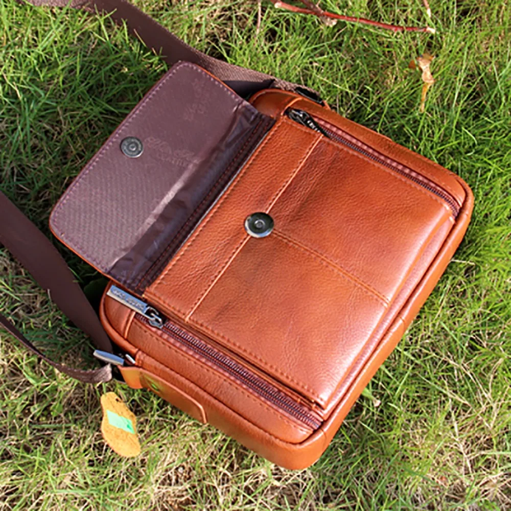 Сумка-мессенджер на ремне для мужчин дизайнерский портфель из натуральной