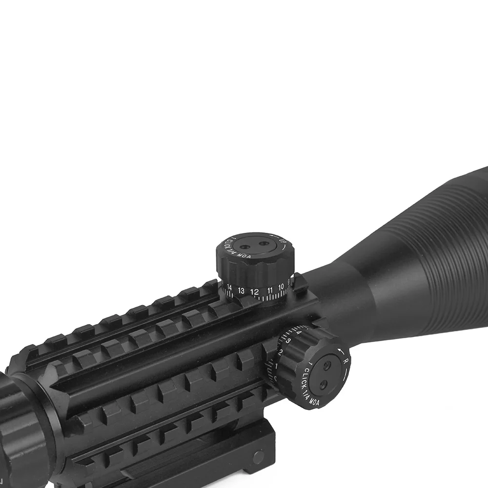 LUGER 4-12X50 охотничий прицел тактический Красный Зеленый с подсветкой Коллиматорный прицел с Пикатинни Вивер рельс прицел оптический прицел