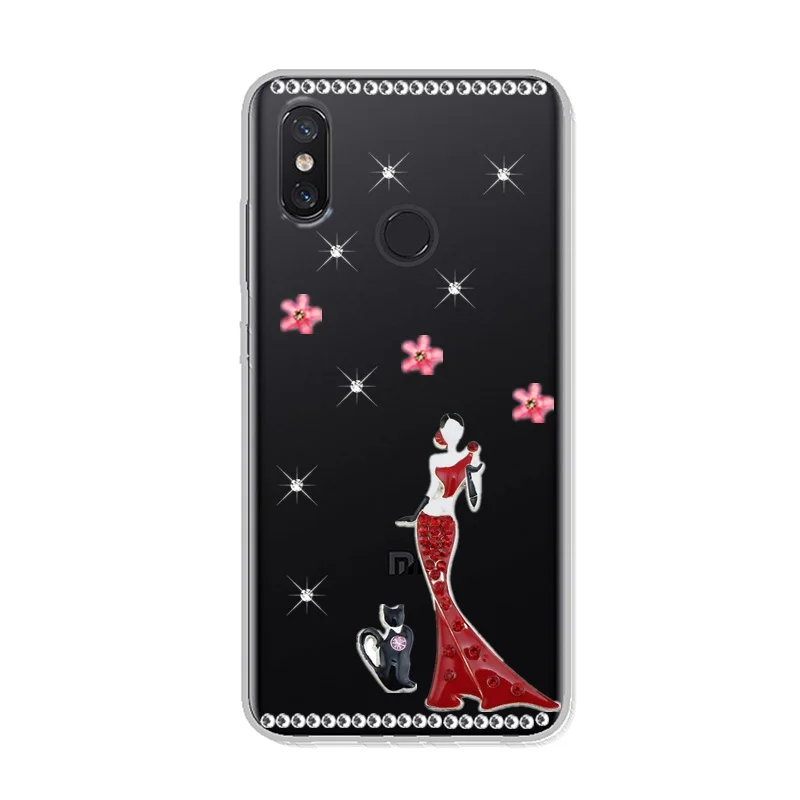 Чехол для телефона Mi 8 SE 6X 5S Max 3 2 Mix 2s A2 Lite с блестящими стразами Xiaomi Redmi 6a 6 pro 5 plus S2 Note
