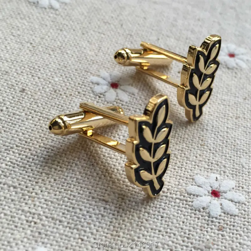 Sprig of Acacia Hiram Abiff leaf masonic cufflinks for mens free mason men cuff links masonry luxury sleeve button | Дом и сад