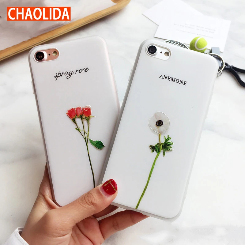 CHAOLIDA оптовая продажа Белый силиконовый рельефный чехол для телефона Iphone 6 6s 6Plus 7