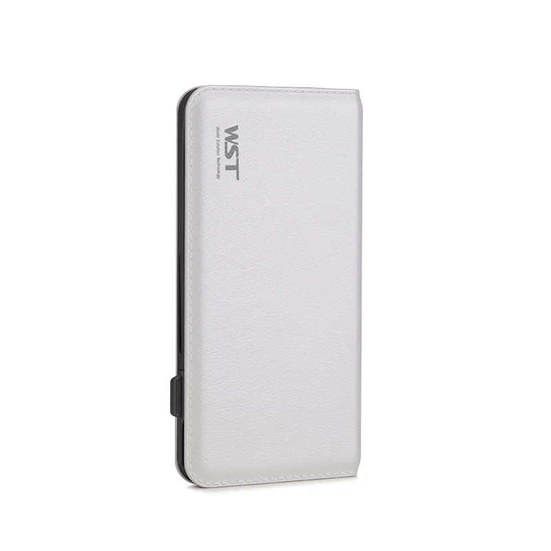 White WST Быстрая зарядка PowerBank 8000 мАч ультра тонкий внешний портативный аккумулятор со встроенным кабелем для IOS Android Caricatore Portatile - Цвет: White