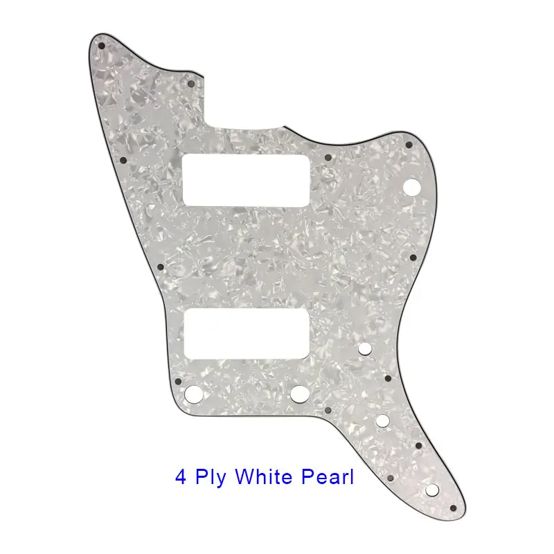 4Ply White Pearl Pleroo гитарные части-для нас нет верхнего управления Jazzmaster Стиль гитары накладки с P90 звукосниматели царапины пластины Замена - Цвет: 4Ply White Pearl