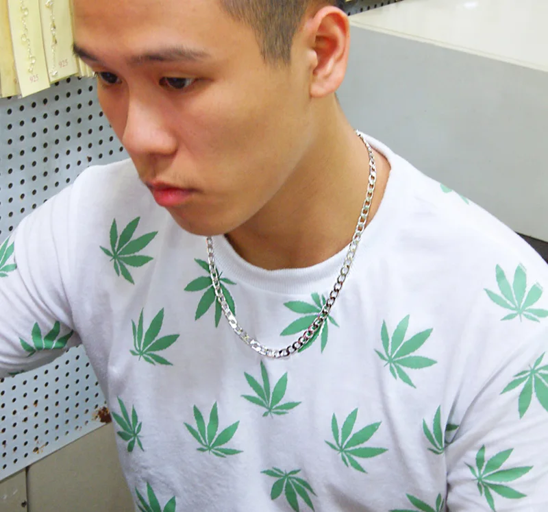 Новое серебряное ожерелье мужское из стерлингового серебра с простым дизайном