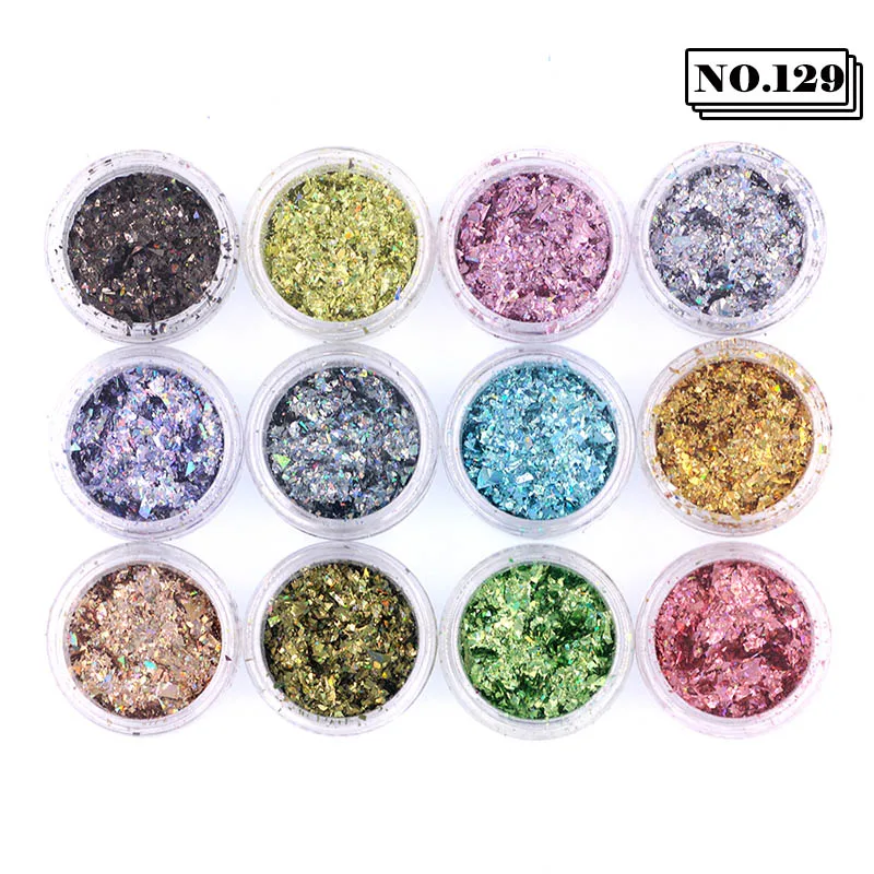 Wholesale New 12 Color/Set 3D Nail Sequins Mixed Flower Color Glitter Powder For UV Gel Flakes Art Decoration | Красота и здоровье
