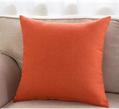 Orange 45x45 см/17,72x17,7" чистый цвет наволочка хлопок, лен, декоративный плед наволочка для дивана обнимает наволочка для дома Декор - Цвет: Orange