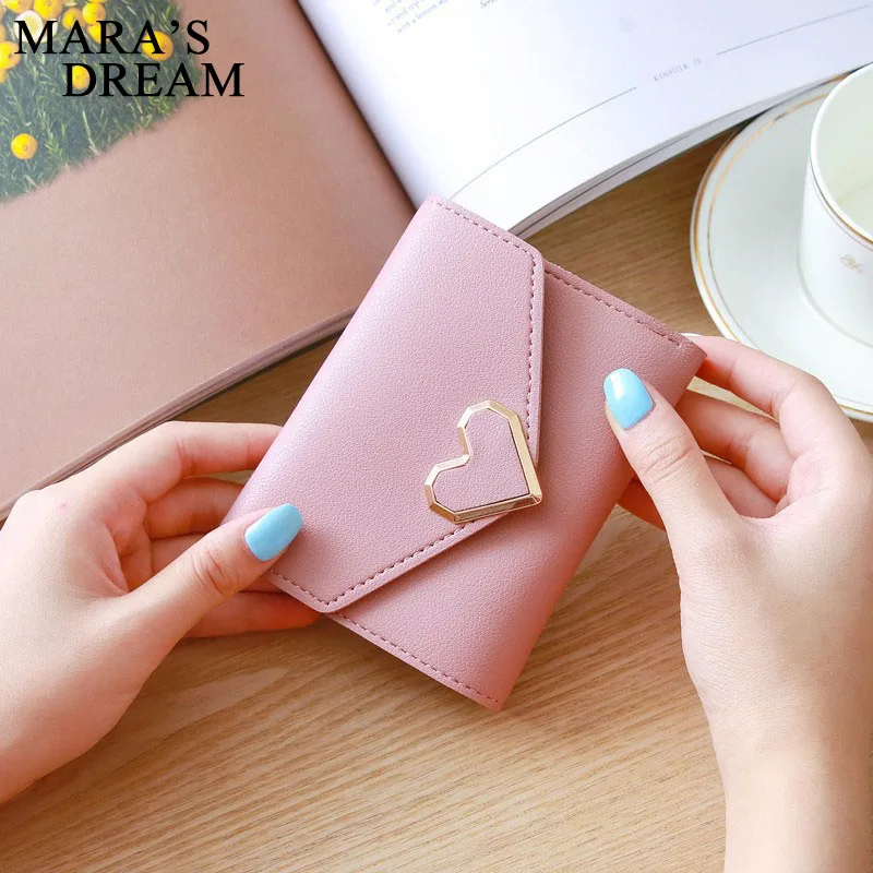 Mara's Dream короткий кошелек с сердечком для модниц, милый мини дневной клатч и маленький женский кошелек для карт, сумки для монет