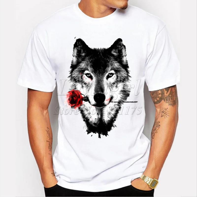 Модная мужская футболка с коротким рукавом и принтом черной розы мужские крутые