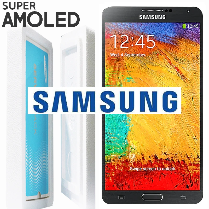 5,5 ''Супер AMOLED lcd с рамкой для SAMSUNG Galaxy Note3 Note 3 N9005 дисплей кодирующий преобразователь сенсорного экрана в сборе