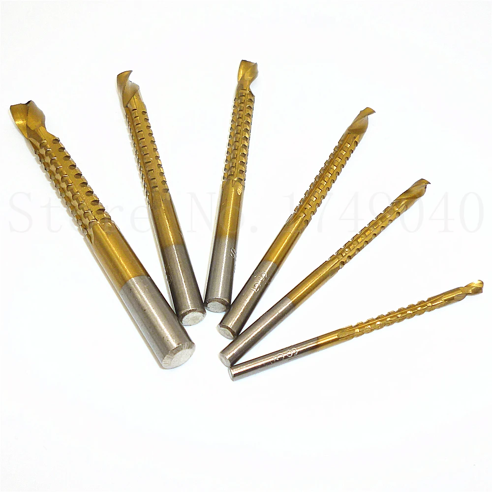 6 шт. набор сверл с титановым покрытием из быстрорежущей стали